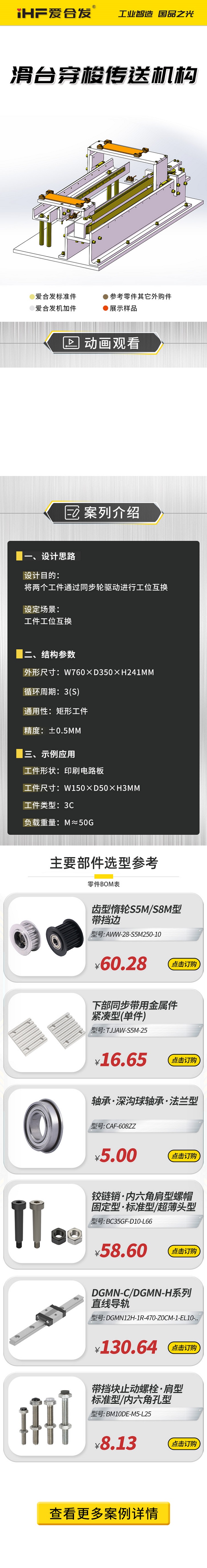 愛合（hé）發案例介紹（shào）：滑台穿梭傳動機構